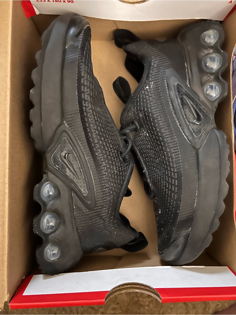 Nike Kids Black Mesh Trainers with Visible Air Pods